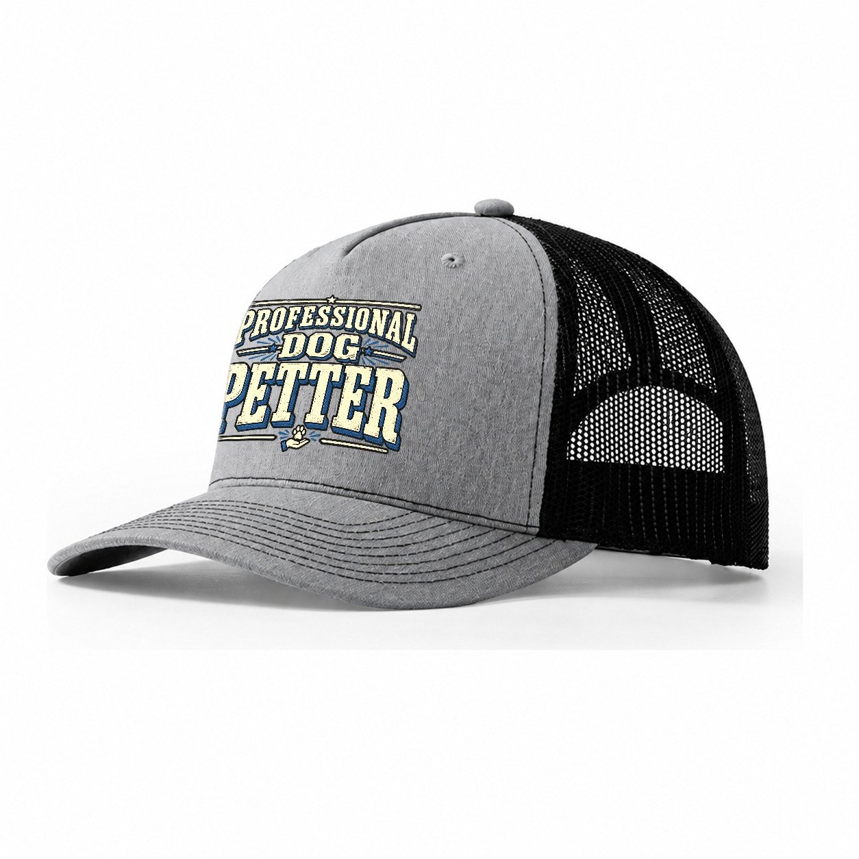 Professional Dog Petter American Wit Trucker Hat – Sport Grey Black