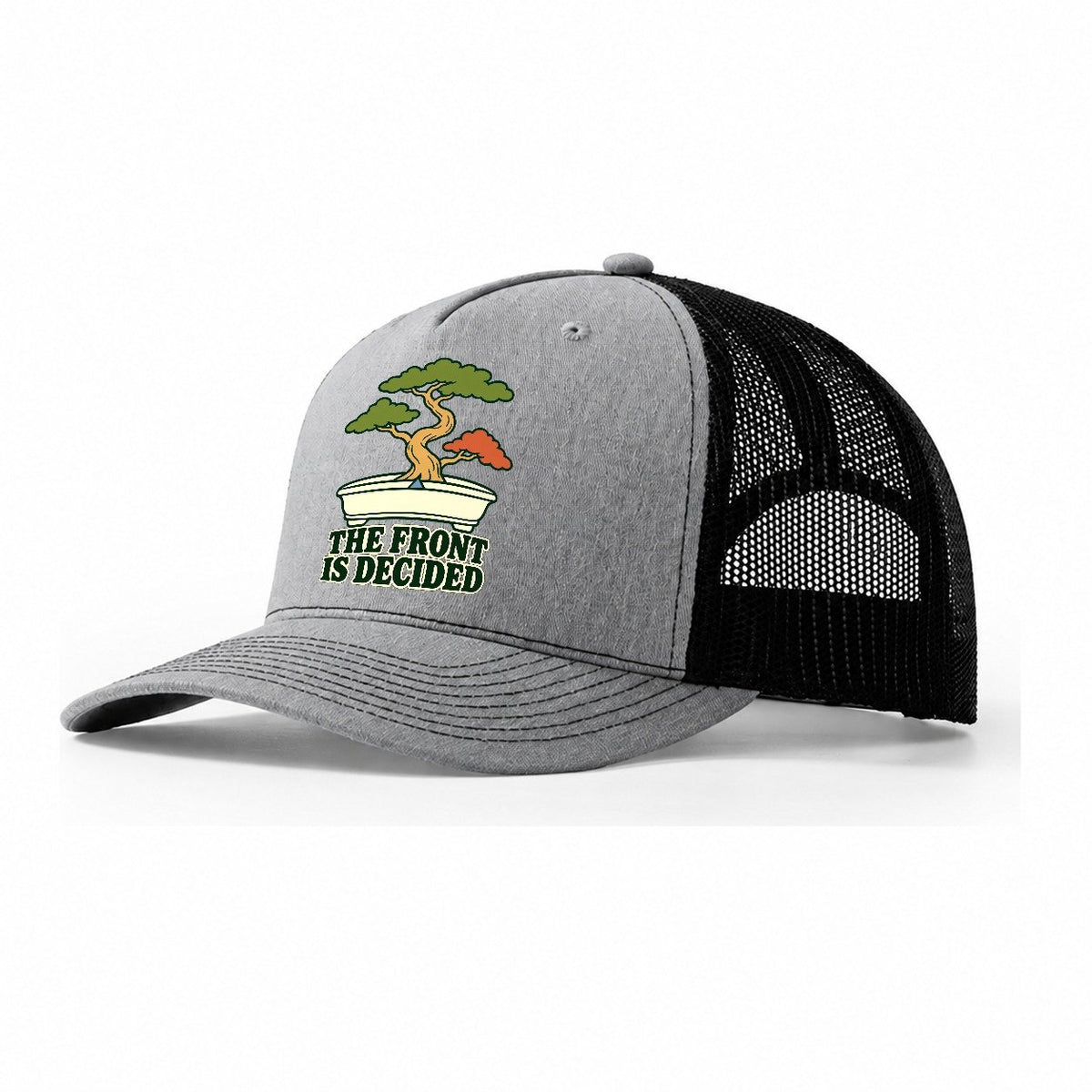 The Front Is Decided Bonsai Trucker Hat – Sport Grey Black