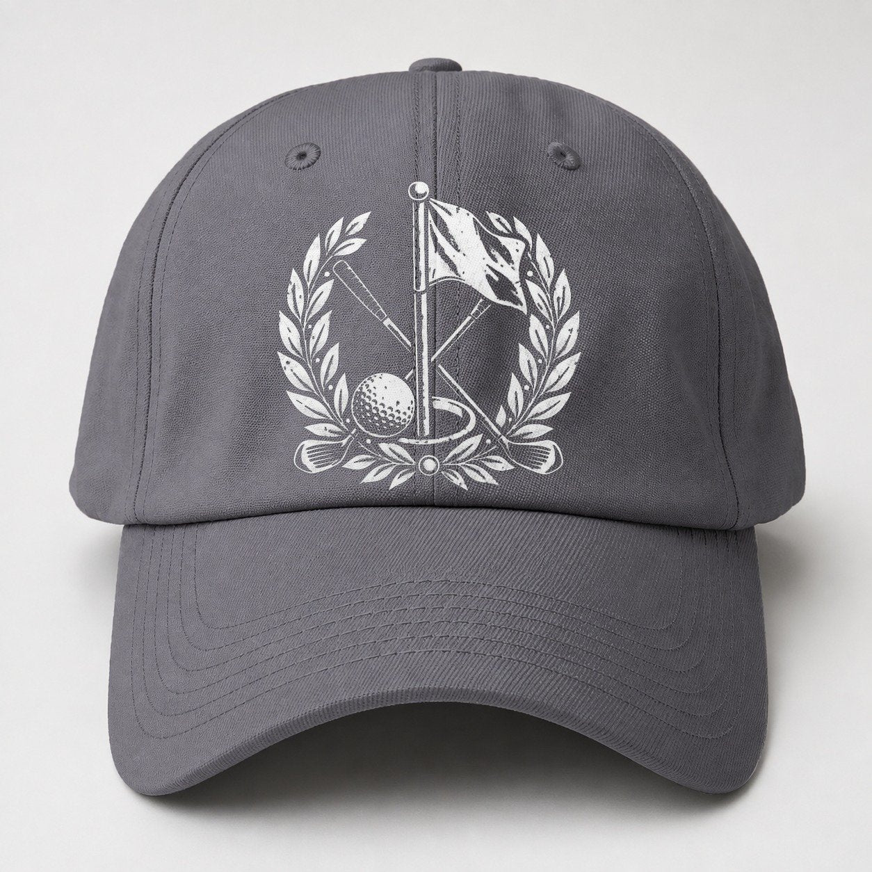 Flag And Ball Crest Golf Life Baseball Cap – Grey