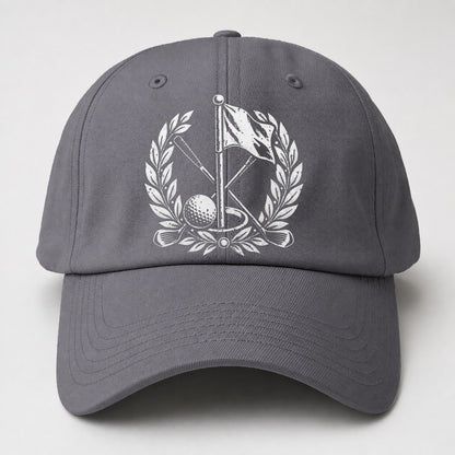 Flag And Ball Crest Golf Life Baseball Cap – Grey