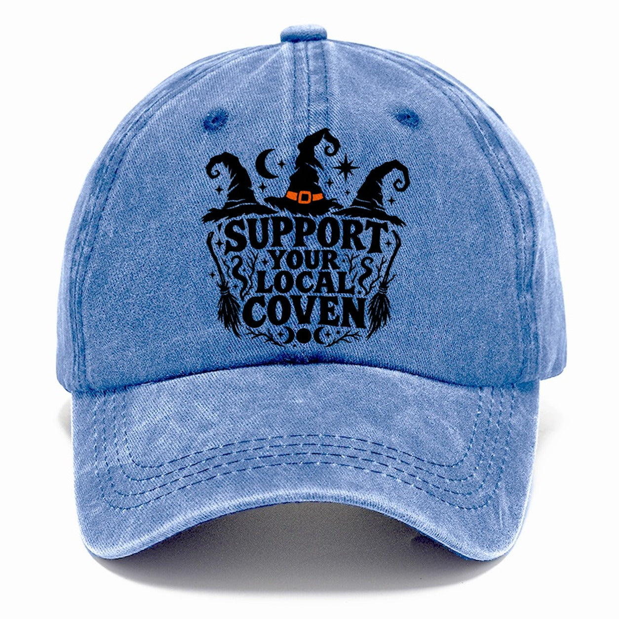 Support Your Local Coven Slogan Witch Magic Classic Cap – Summer Sky