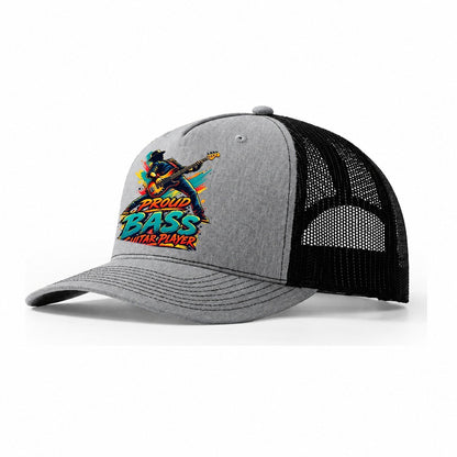 Proud Bass Guitar Player Music Instruments Trucker Hat – Sport Grey Black