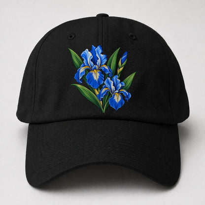 Quebec Blue Flag Iris Canada Cultural Icons Baseball Cap – Black