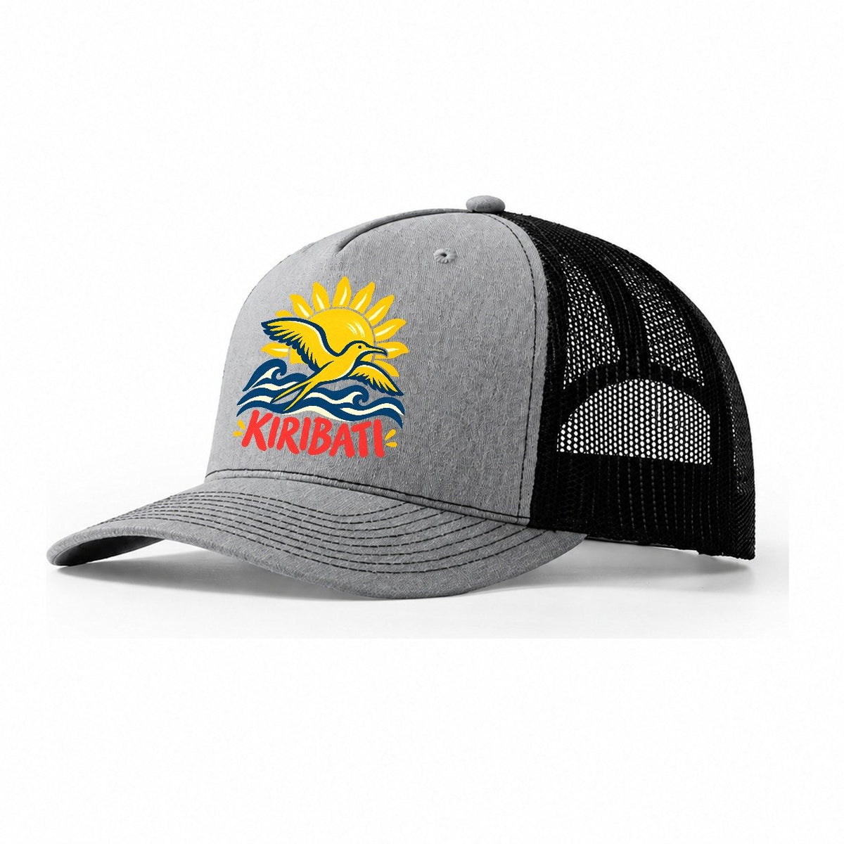 Kiribati Sun Bird Trucker Hat – Sport Grey Black