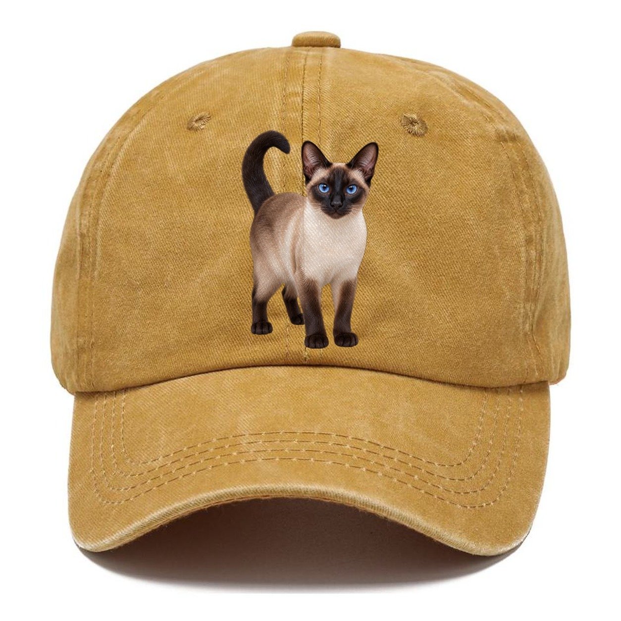 Siamese Standing Three Quarter Realistic Cat Portrait Classic Cap – Golden Harvest