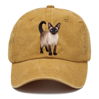 Siamese Standing Three Quarter Realistic Cat Portrait Classic Cap – Golden Harvest