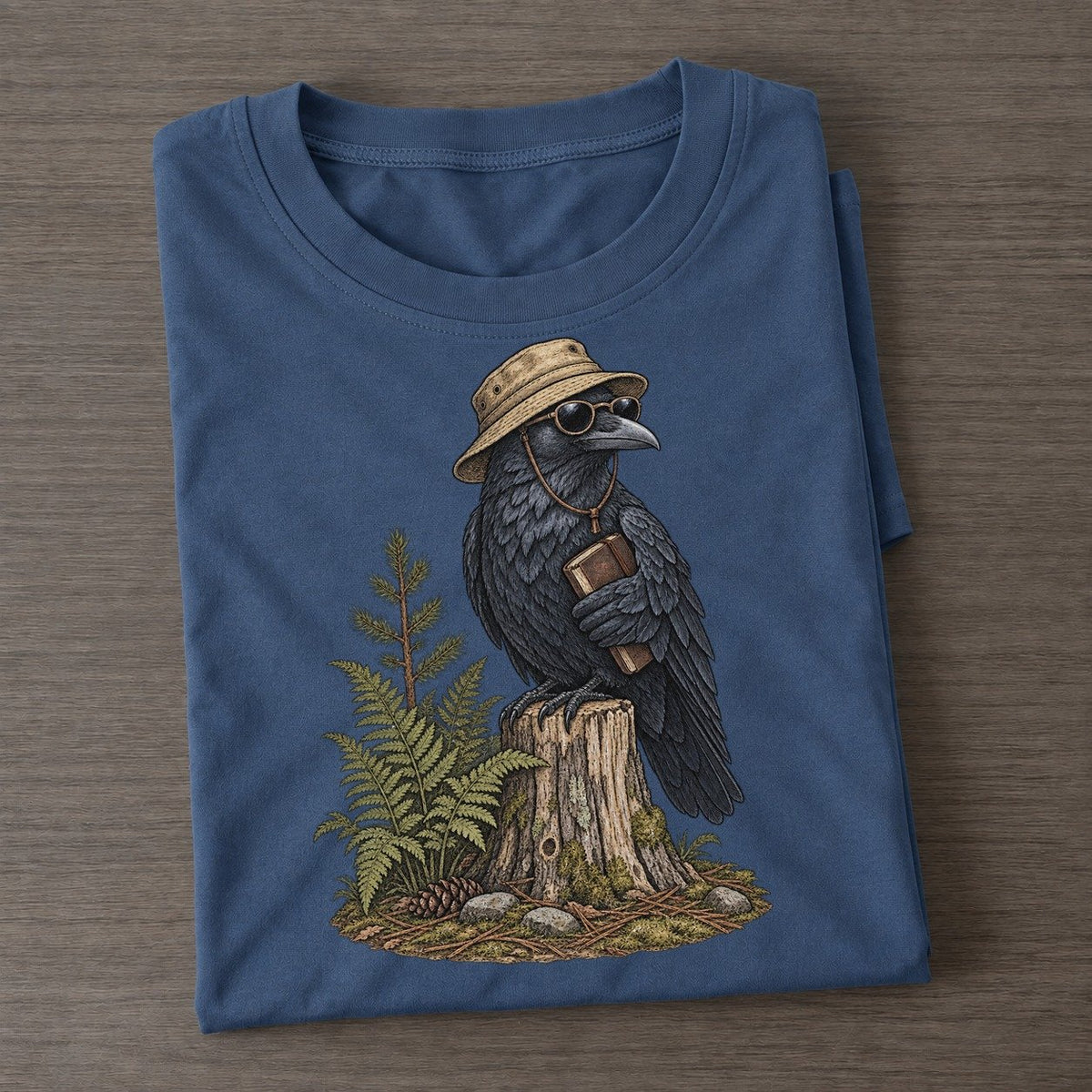 Crow Field Notes Slow Camp Club Classic T-shirt – Twilight Navy