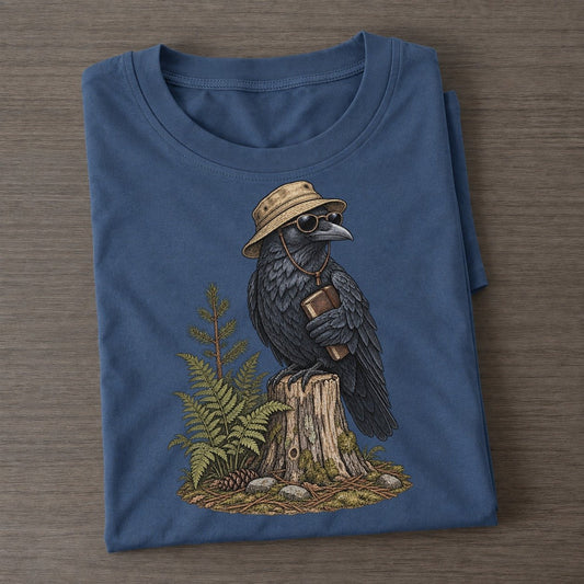 Crow Field Notes Slow Camp Club Classic T-shirt – Twilight Navy