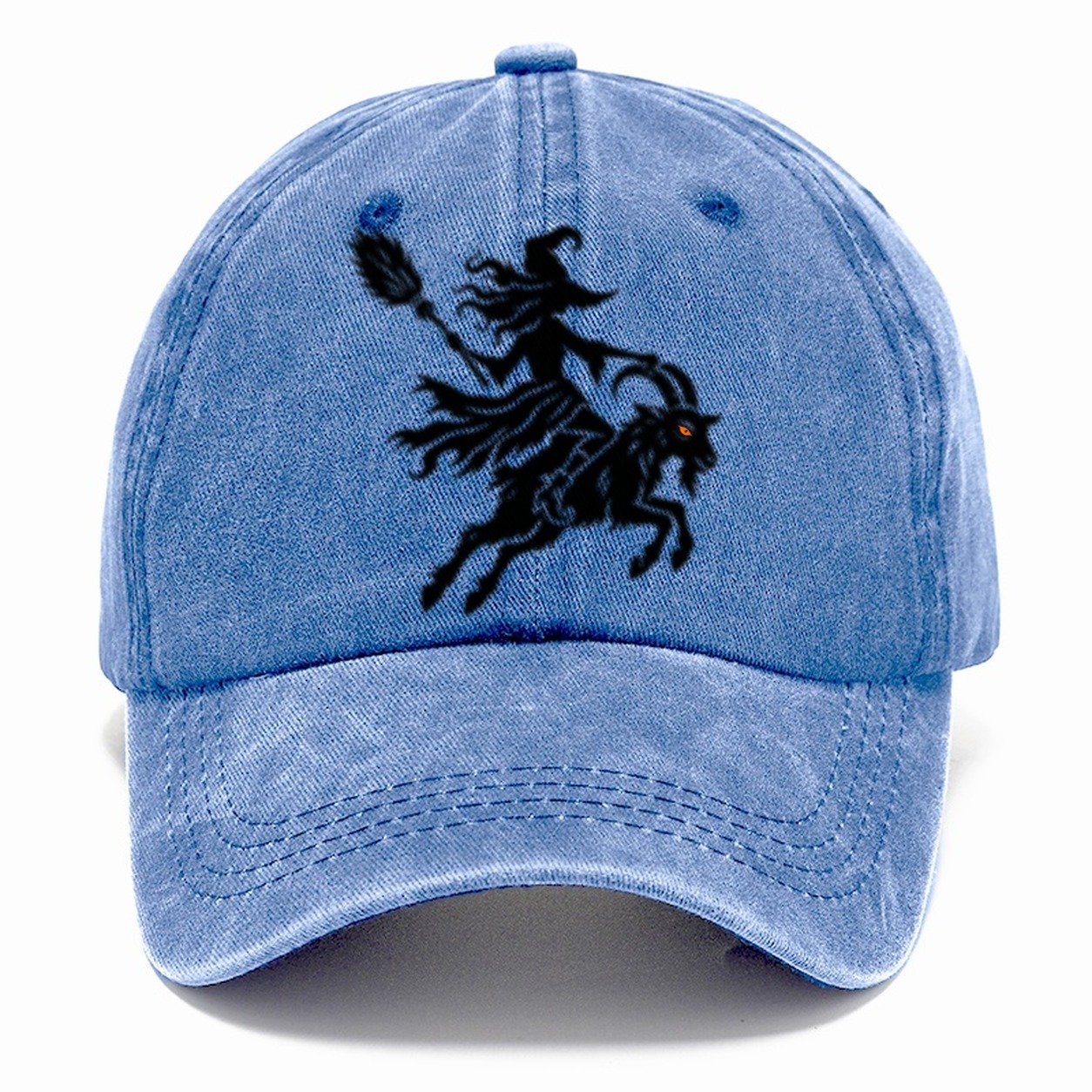 Medieval Woodcut Witch On A Goat Witch Magic Classic Cap – Summer Sky