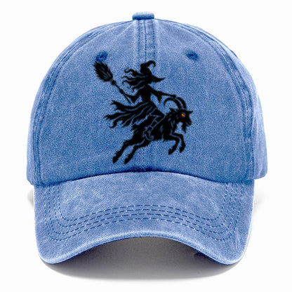 Medieval Woodcut Witch On A Goat Witch Magic Classic Cap – Summer Sky