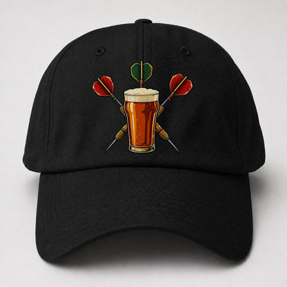 Pub Darts And Unbranded Pint Uk Culture Heritage Baseball Cap – Black