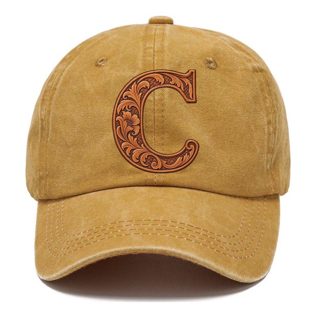 Tooled Leather C Monogram Classic Cap – Golden Harvest