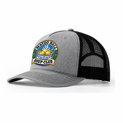 Matzo Ball Soup Club Judaism Heritage Trucker Hat – Sport Grey Black