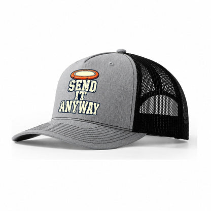 Send It Anyway Disc Golf Trucker Hat – Sport Grey Black