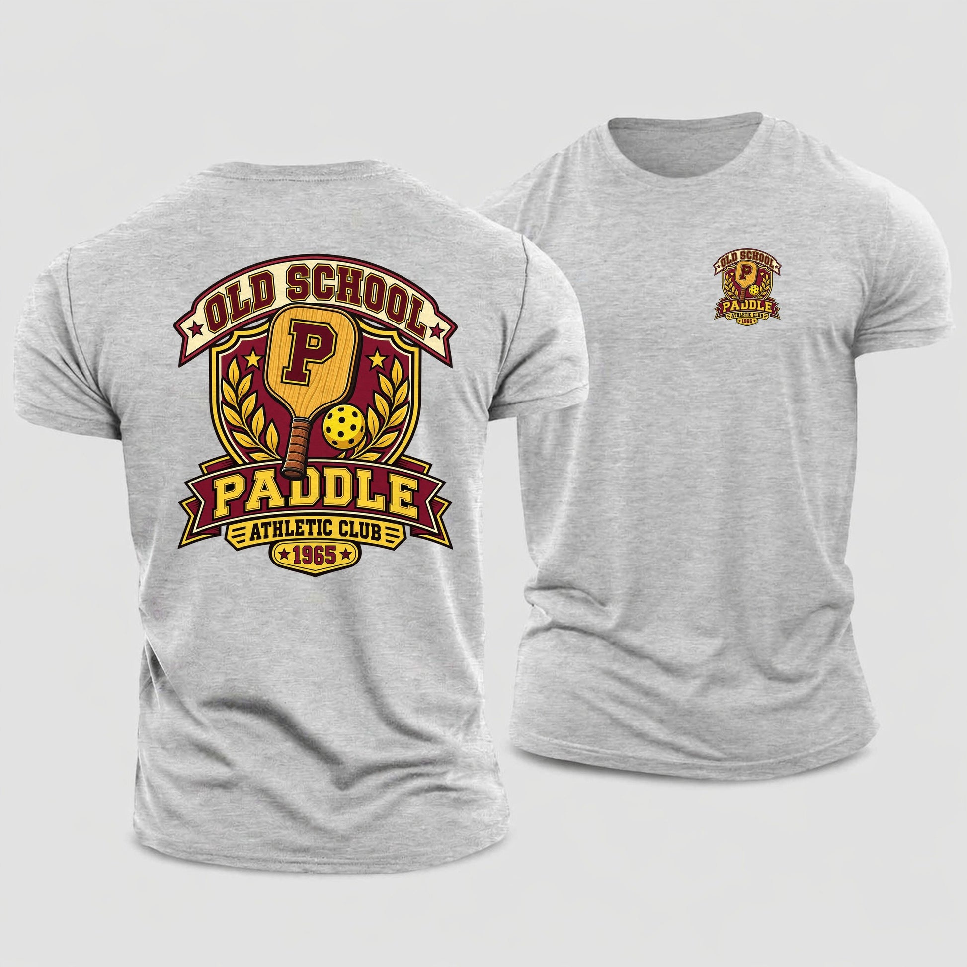 Old School Paddle Athletic Club Pickleball Life Cotton T-Shirt – Sport Grey