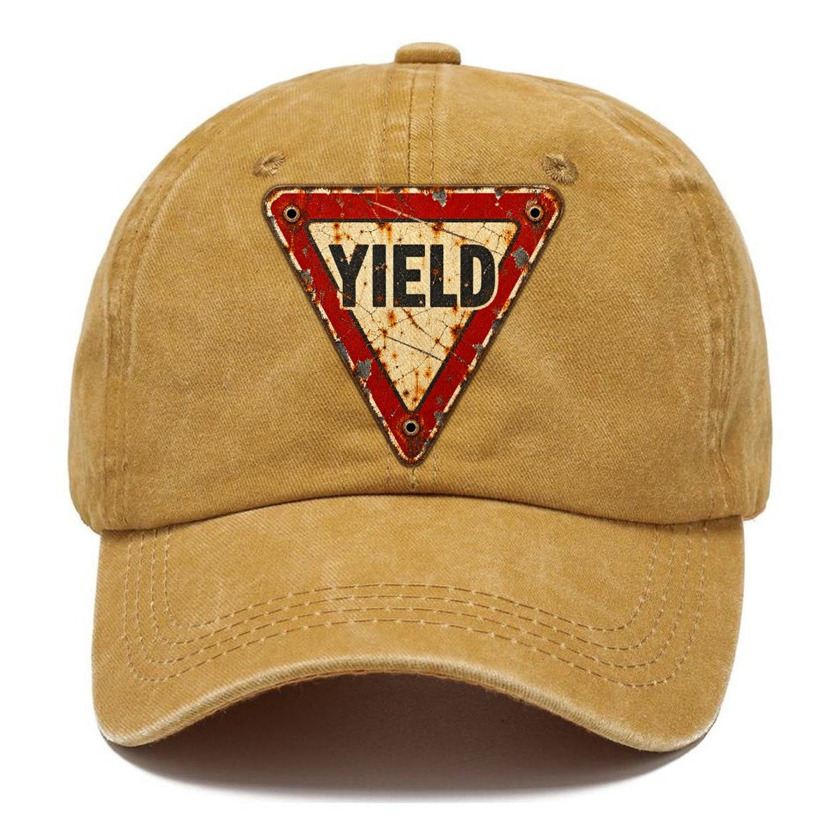 Downward Yield Triangle Weathered Sign Classic Cap – Golden Harvest