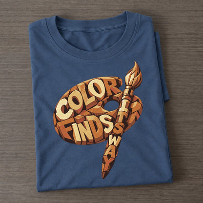Brush Palette Arc Letter Sculpture Classic T-shirt – Twilight Navy