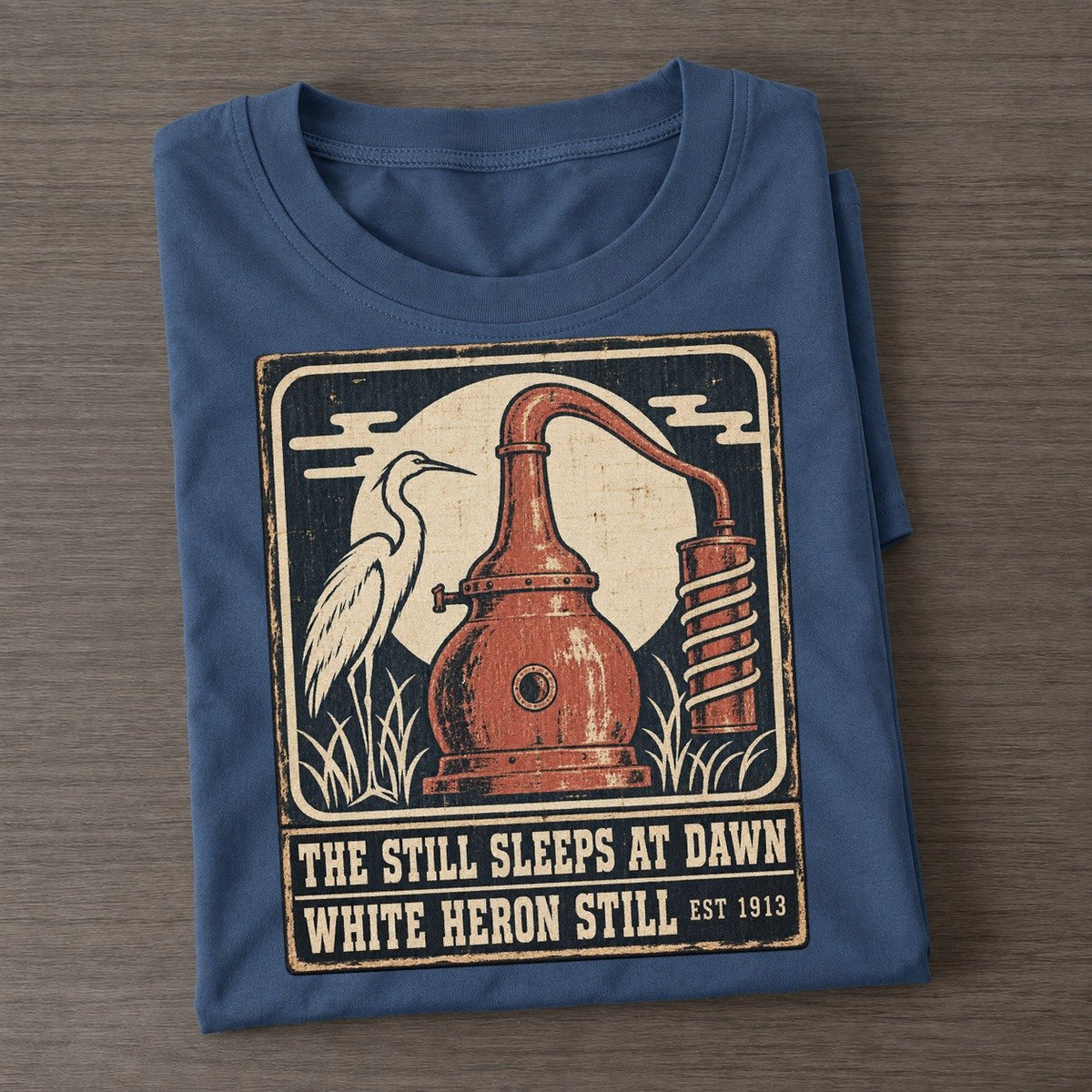 White Heron Still Izakaya Rules Classic T-shirt – Twilight Navy