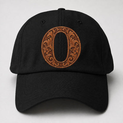 Tooled Leather O Monogram Baseball Cap – Black