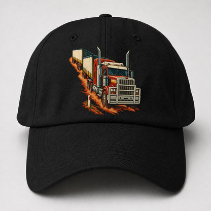 Generic Road Train And Red Dust Marker Australia Cultural Icons Baseball Cap – Black