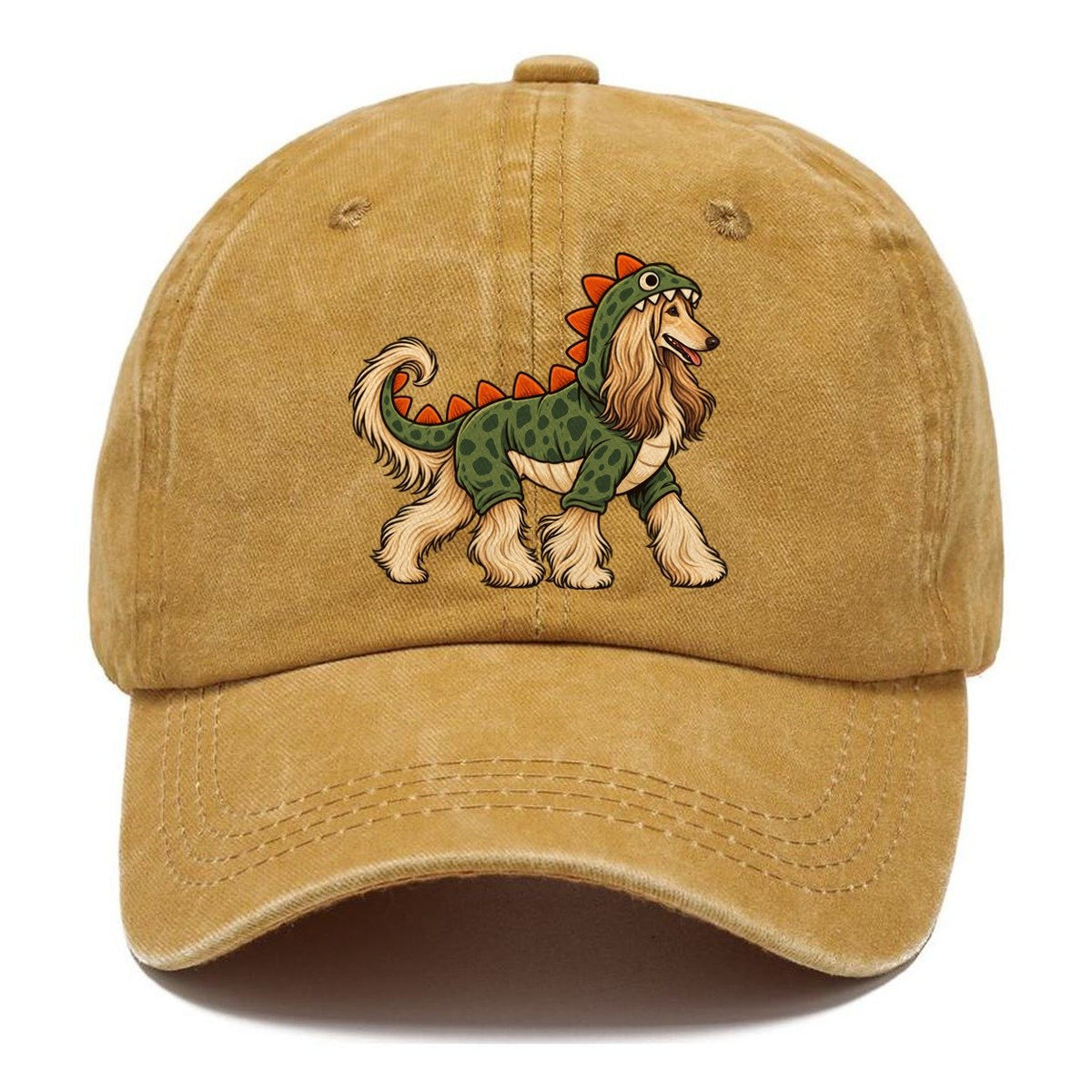 One Afghan Hound In Halloween Costume Dinosaur Costume With Soft Felt Spikes Down The Back Halloween Dog Parade Classic Cap – Golden Harvest