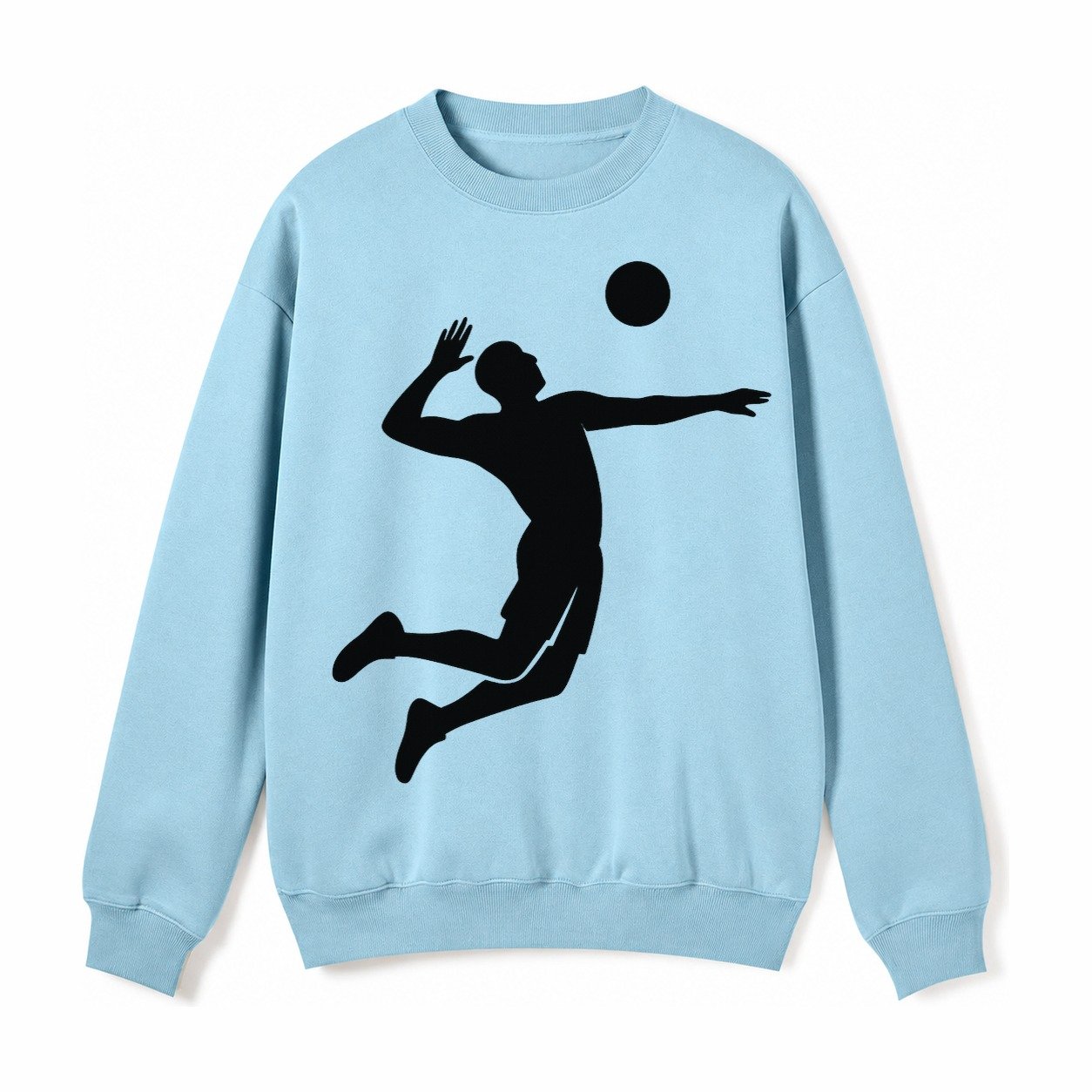 Volleyball Spike Fleece Sweatshirt – Light Blue