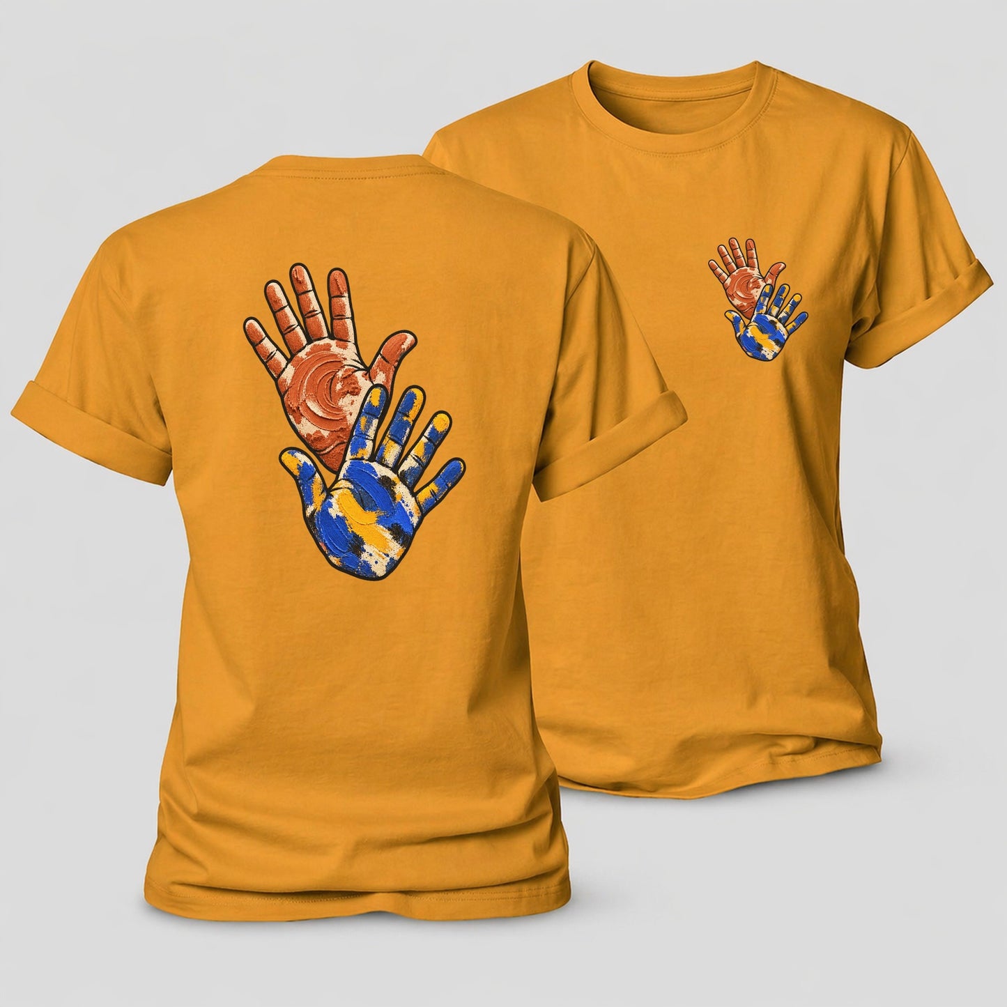 Clay And Color Hands Clay Color Makers Women's Cotton T-Shirt – Ginger Yellow
