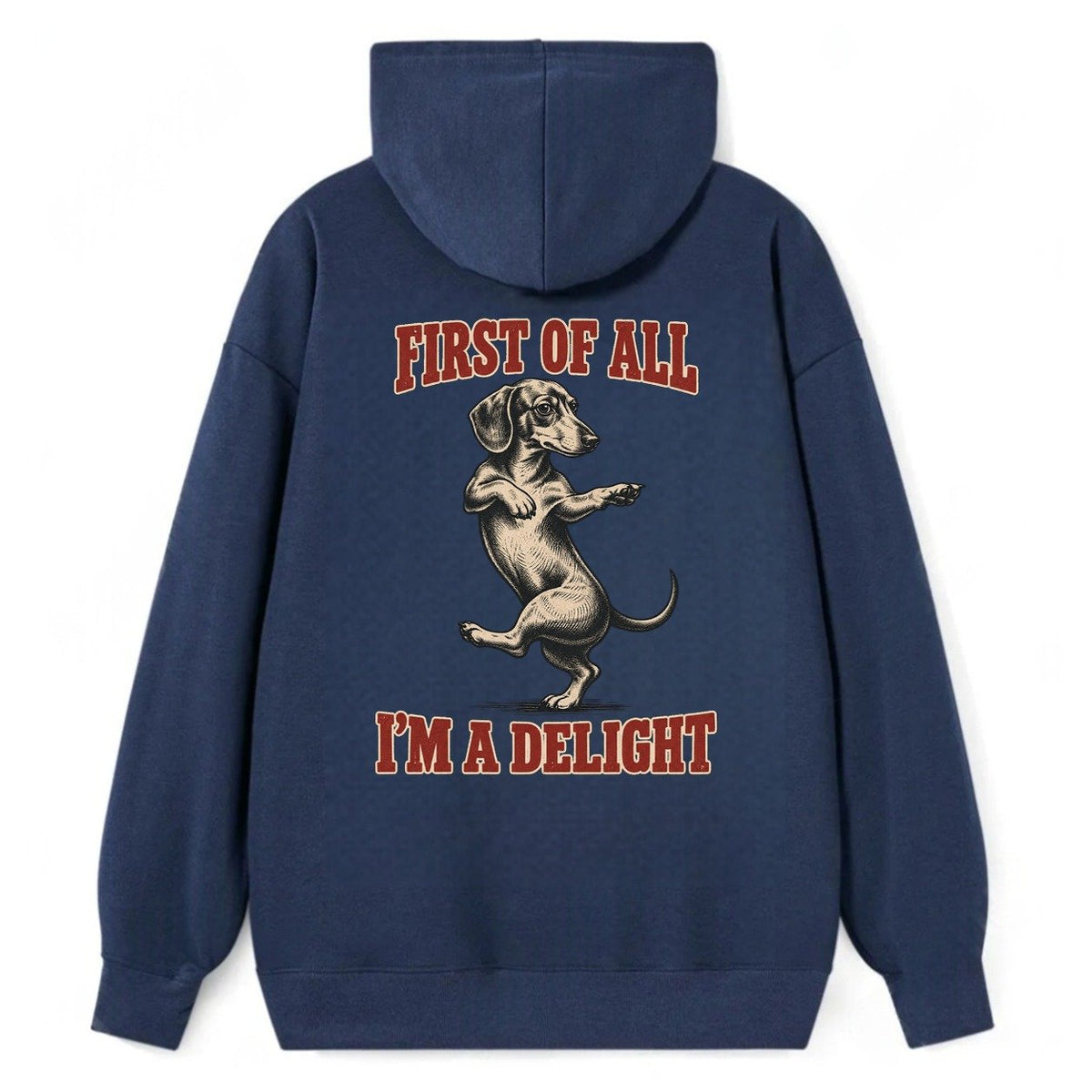 Dachshund Dog Declarations Classic Pullover Hoodie – Navy