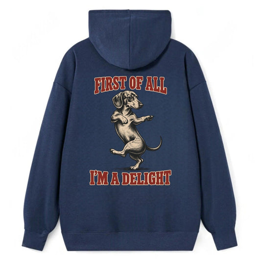 Dachshund Dog Declarations Classic Pullover Hoodie – Navy