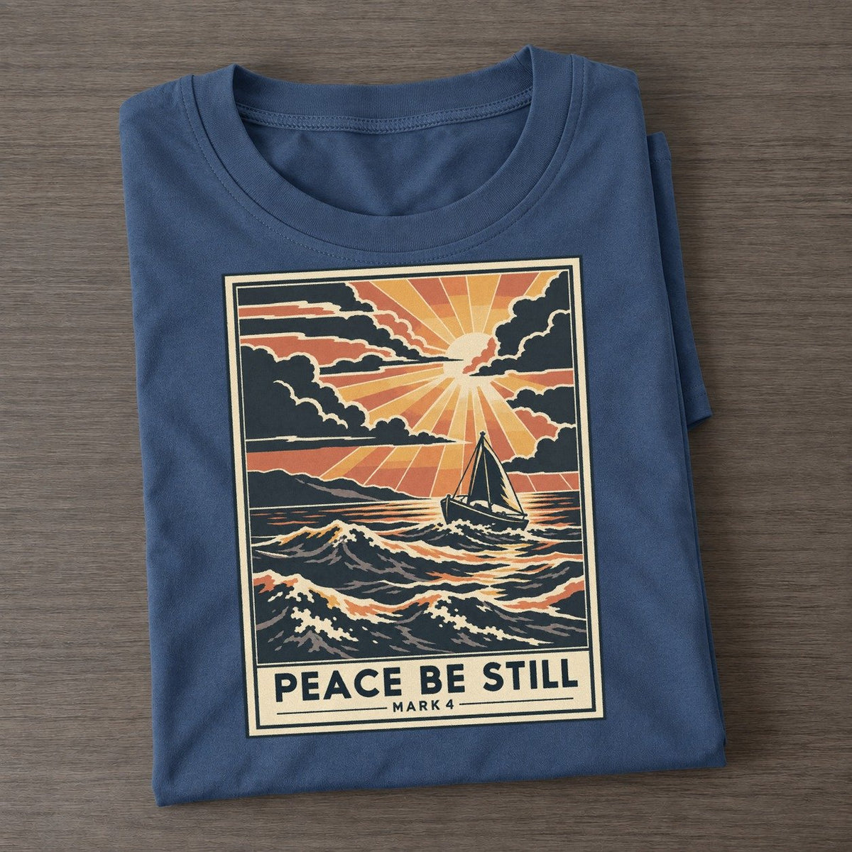 Peace Be Still Given Light Classic T-shirt – Twilight Navy