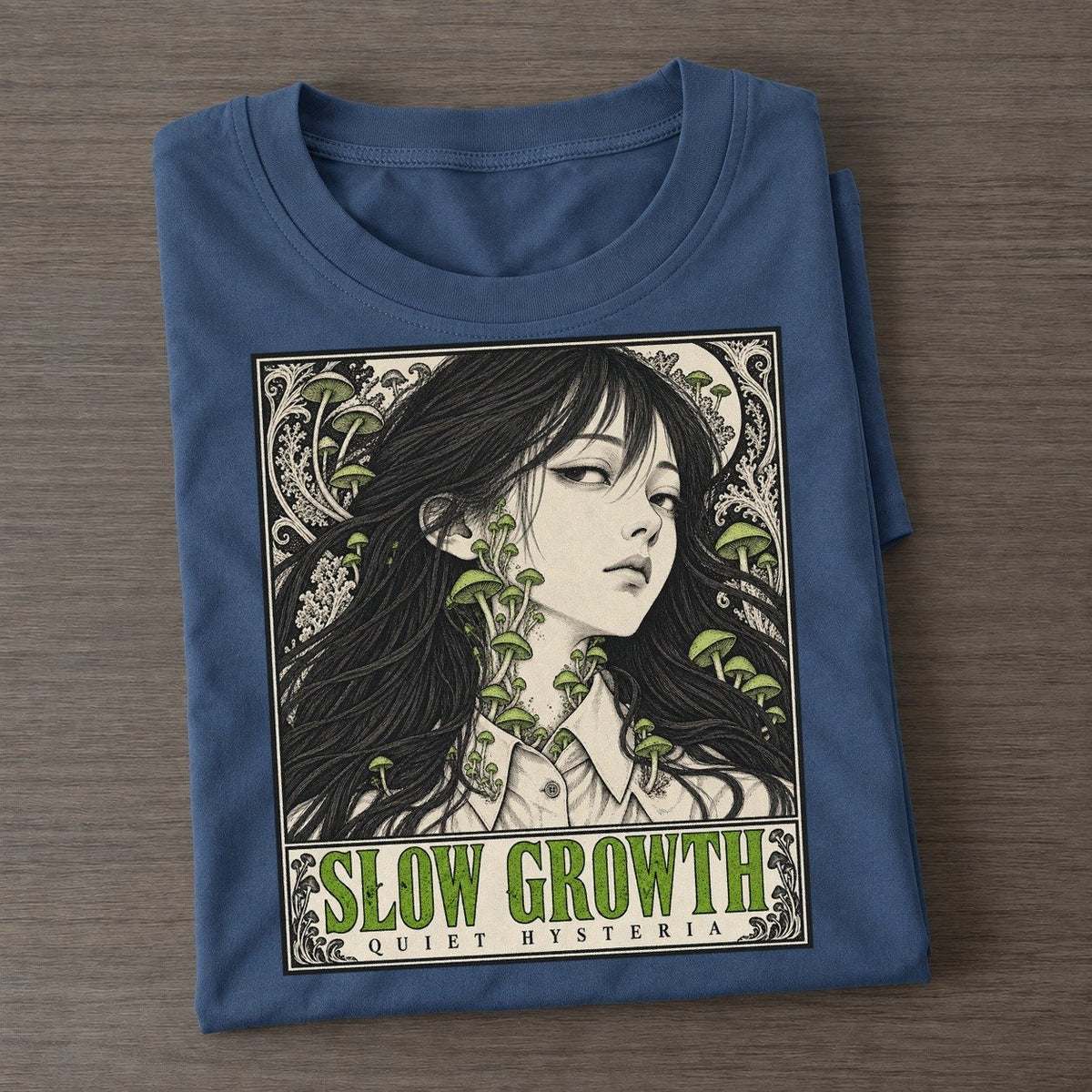 Slow Growth Quiet Hysteria Classic T-shirt – Twilight Navy