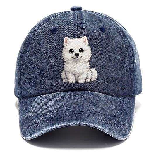 Samoyed Sitting Sweetheart Classic Cap – Twilight Navy