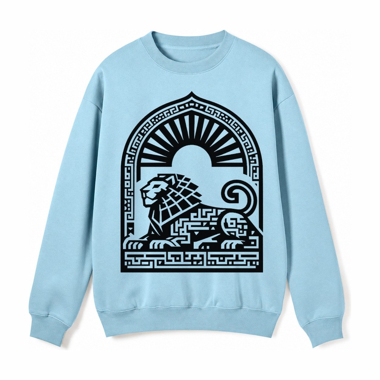 Persian Lion Arch Fleece Sweatshirt – Light Blue