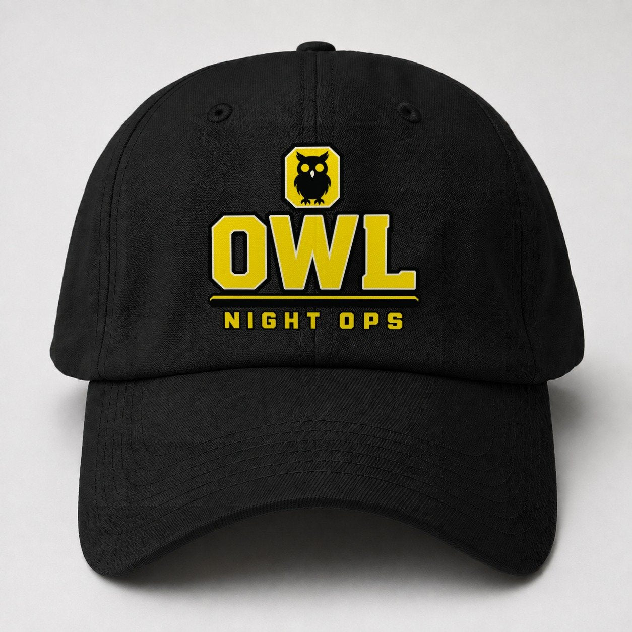 Owl Night Ops Heavy Duty Baseball Cap – Black