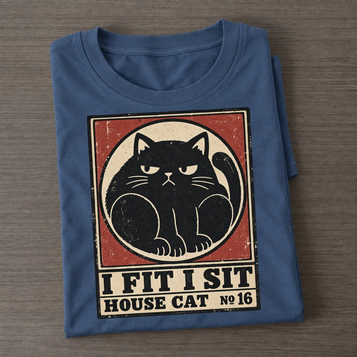 I Fit I Sit Neko Says No Classic T-shirt – Twilight Navy