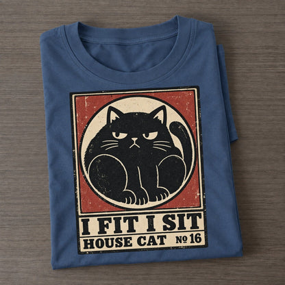 I Fit I Sit Neko Says No Classic T-shirt – Twilight Navy
