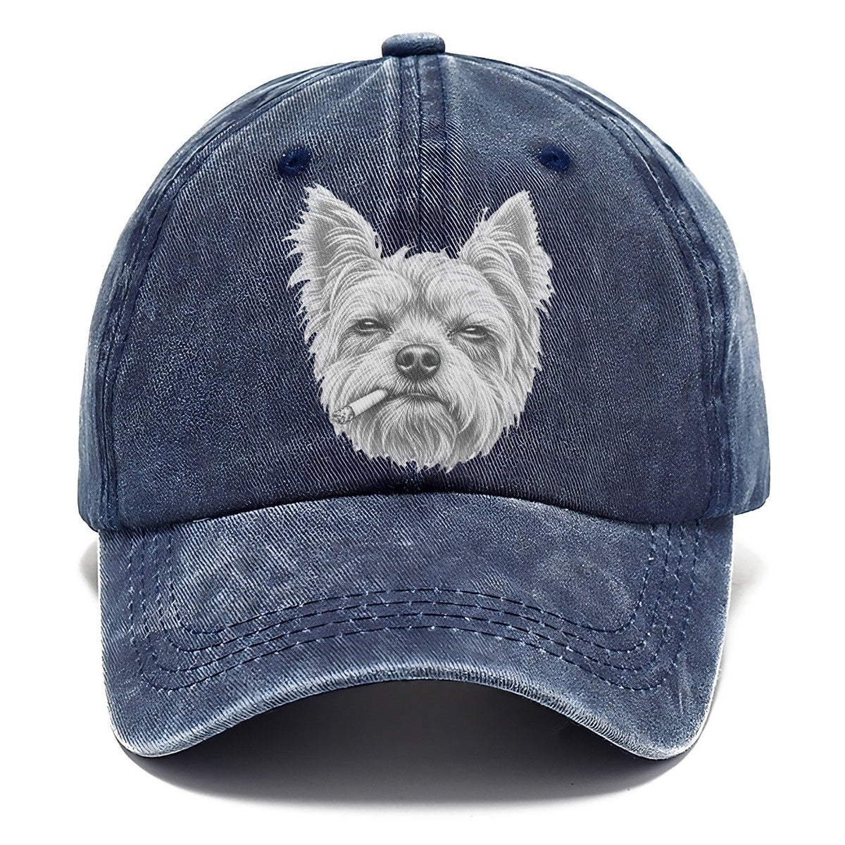 Yorkshire Terrier A Lit Cigarette Smoking Dogs Smoking Dogs Portraits Classic Cap – Twilight Navy