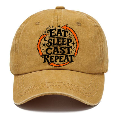 Eat Sleep Cast Repeat Slogan Witch Magic Classic Cap – Golden Harvest