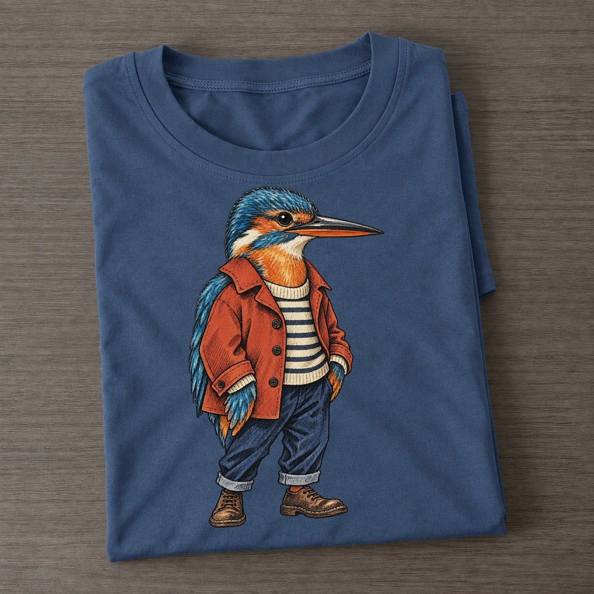 Kingfisher Wardrobe Portrait Wild Wardrobe Portraits Classic T-shirt – Twilight Navy
