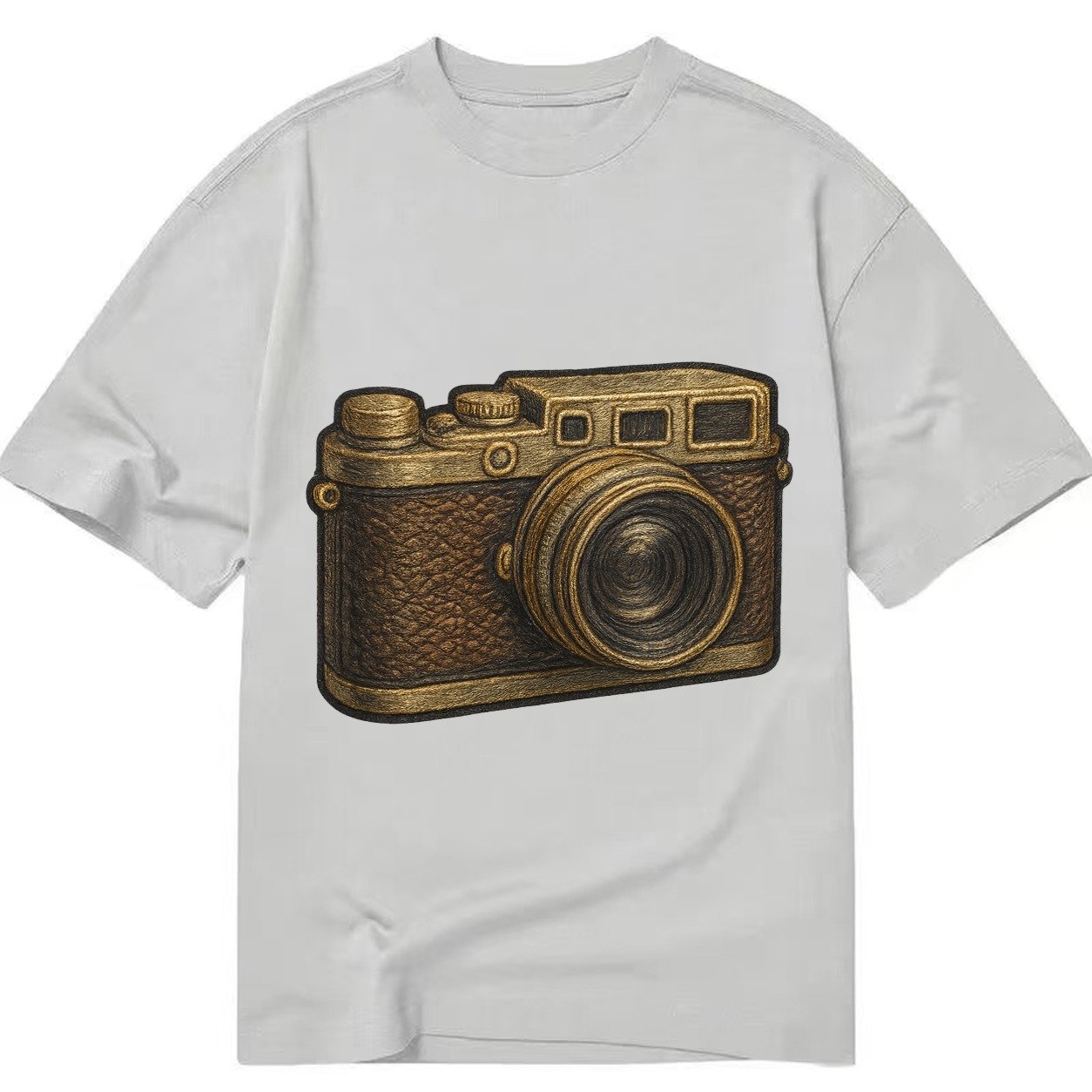 Film Camera Vintage 35mm Camera With Leather And Chrome Classic T-shirt – Grey