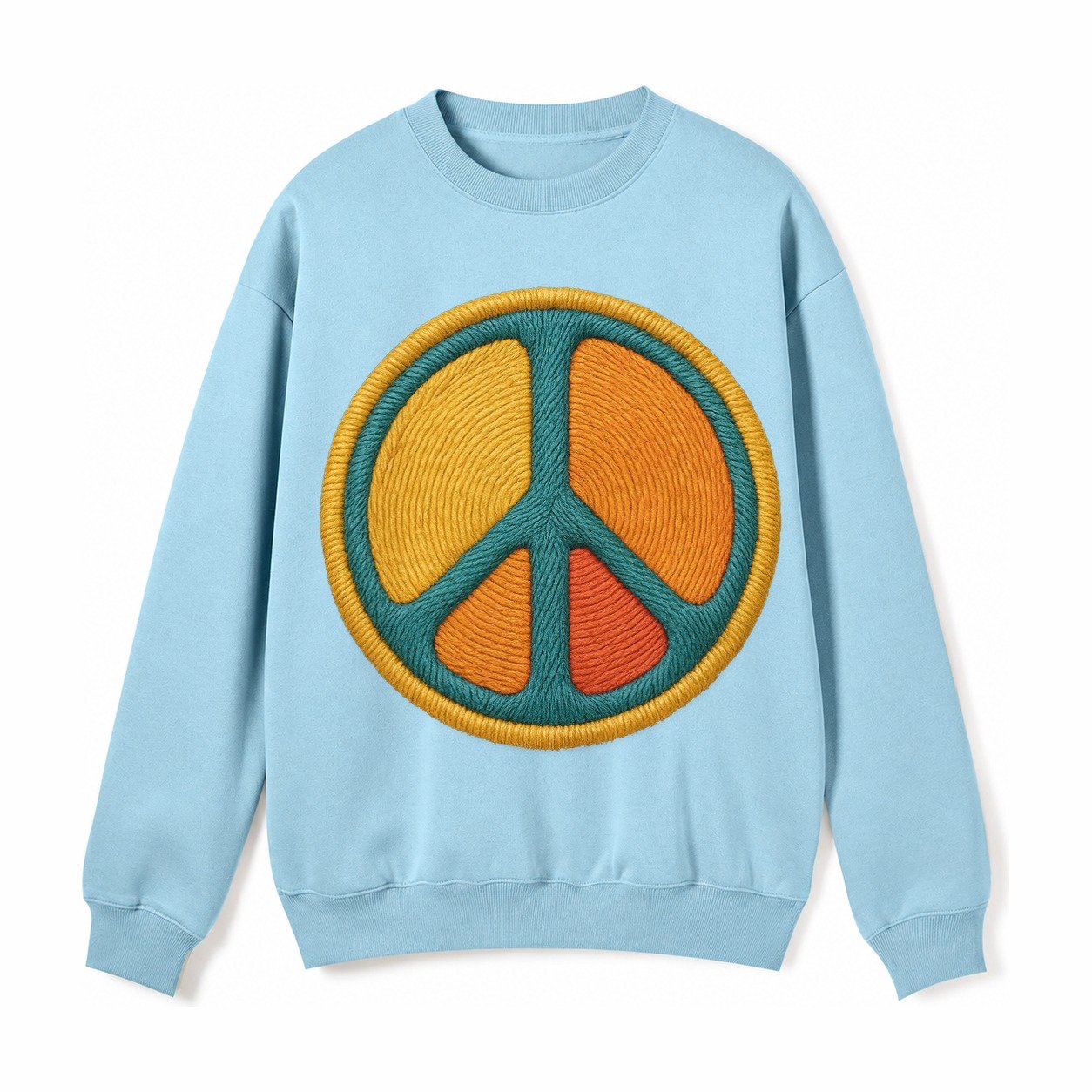 Golden Peace Fleece Sweatshirt – Light Blue
