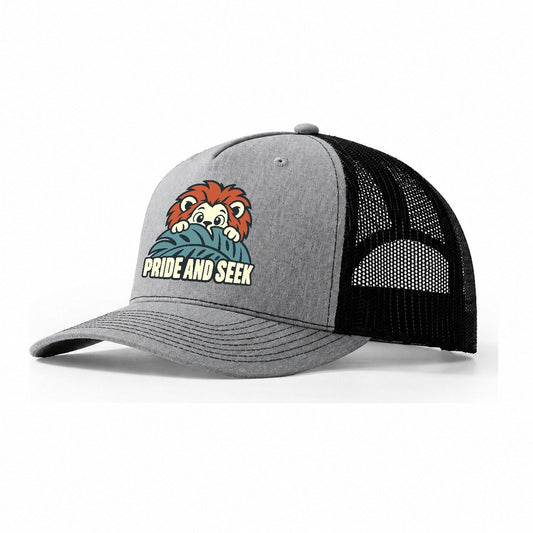 Pride And Seek Familiar Punchlines Trucker Hat – Sport Grey Black