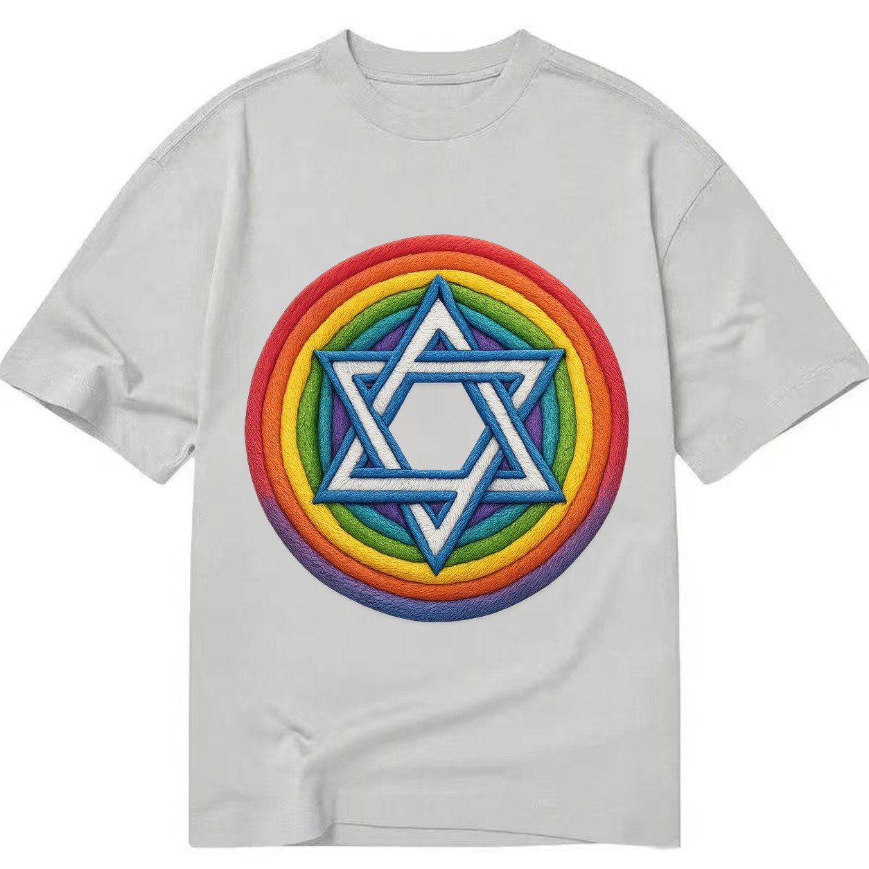 Rainbow Star Of David C8d987 Classic T-shirt – Grey
