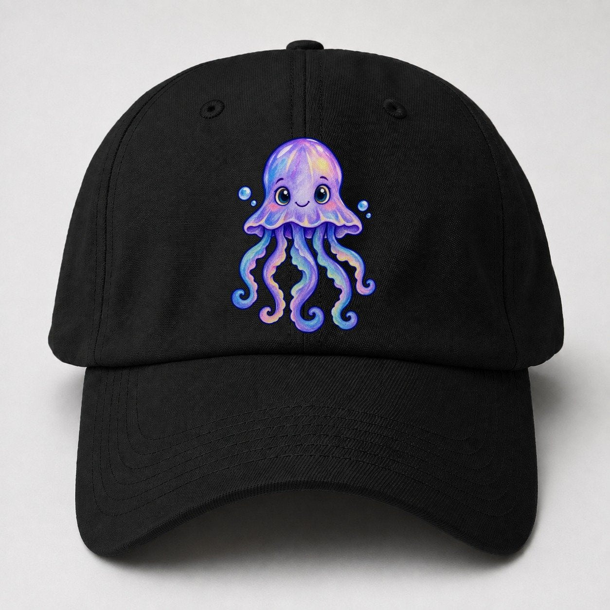 Jellyfish Front Glow Sea Sprite Baseball Cap – Black