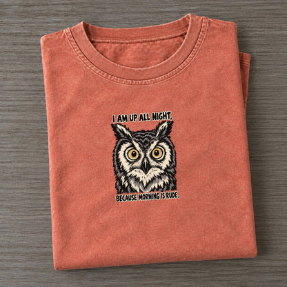 I Am Up All Night Feral Logic Vintage T-shirt – Terracotta