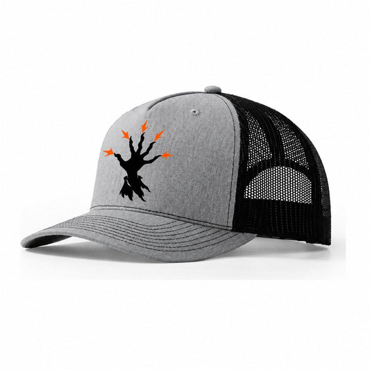 Spellcasting Hand With Sparks Witch Magic Trucker Hat – Sport Grey Black