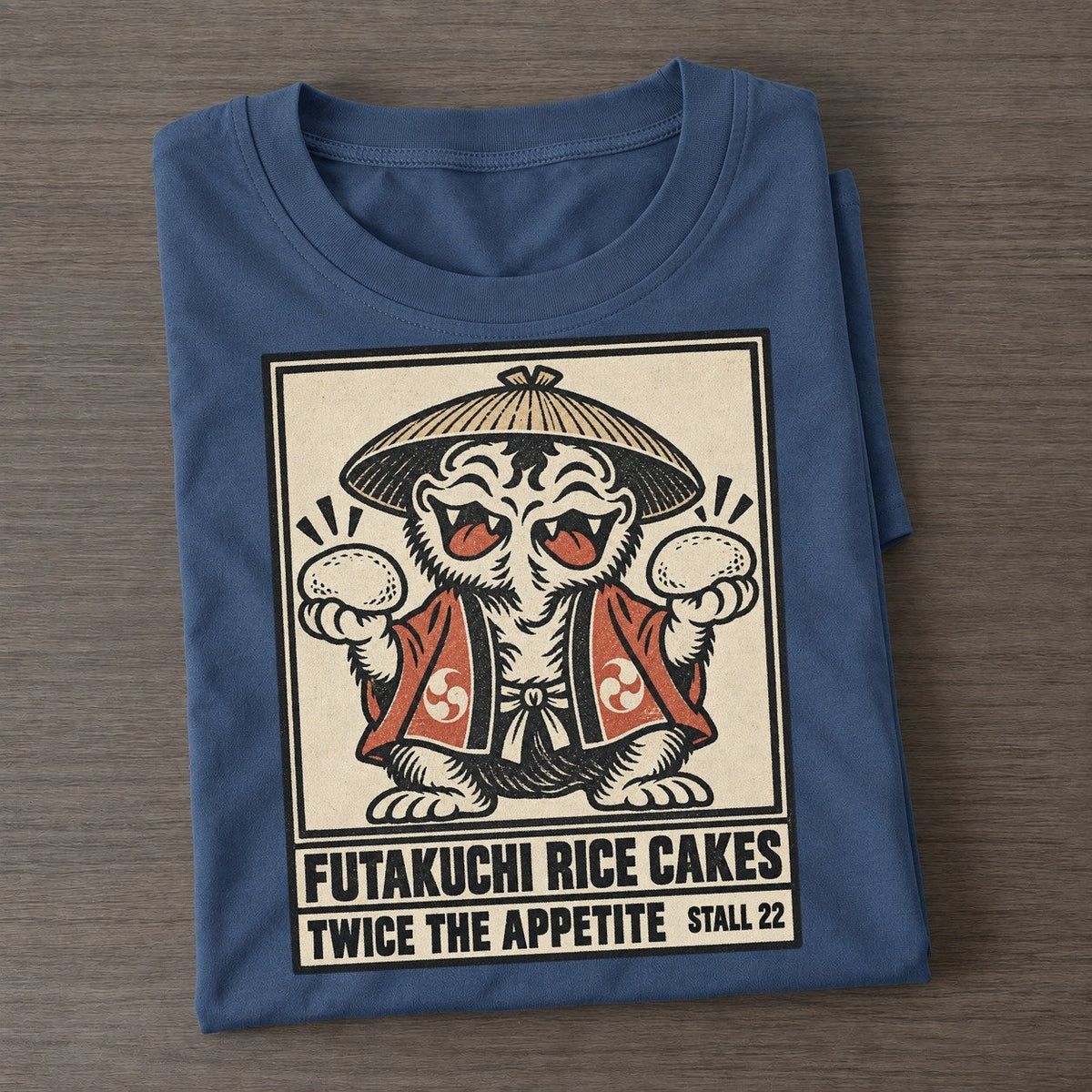 Futakuchi Rice Cakes Yokai Night Market Classic T-shirt – Twilight Navy