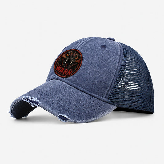 Rattlesnake Warn Badge Washed Trucker Hat – Navy