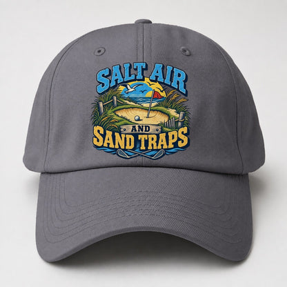 Salt Air And Sand Traps Golf Life Baseball Cap – Grey