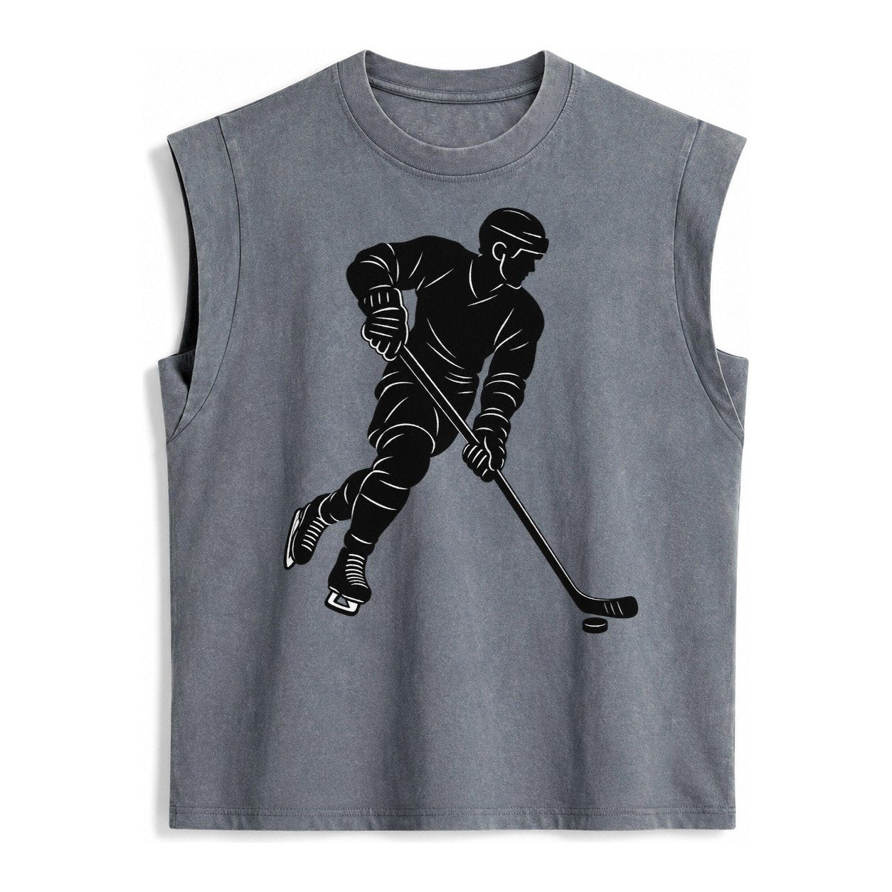 Ice Hockey Player Vintage Washed Tank – Grey